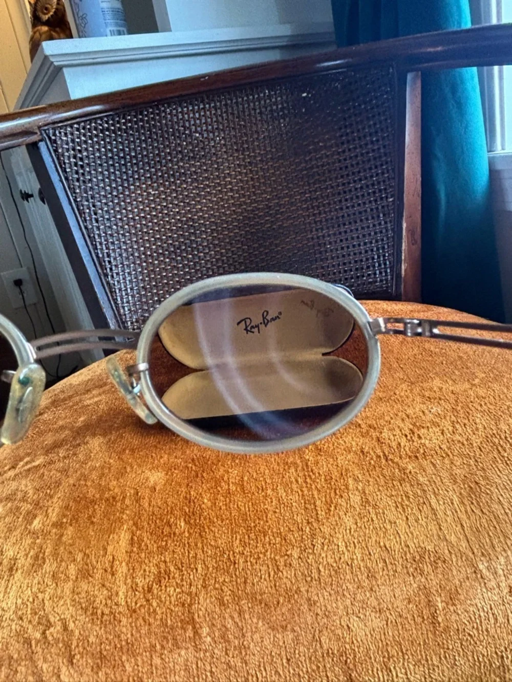 Vintage Ray-Ban W3086 Rituals Oval Sunglasses Gold Double Bridge Brown Lens 90s